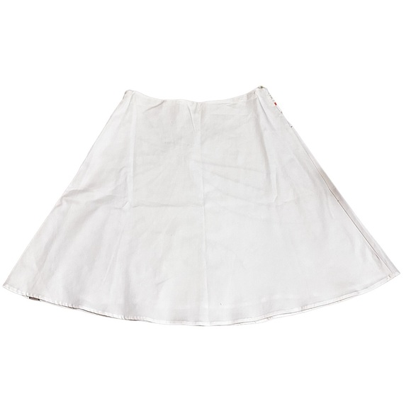 Cache White Floral Bead Shell Embellished Skirt Size 4 Small Stain - Picture 2 of 10